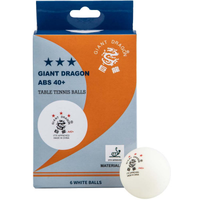 Шарики для н/тенниса Giant Dragon ABS***, 40+, 6 шт, ITTF