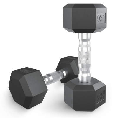 Гантель гексагональная UNIX Fit обрезиненная 5 кг / шт.